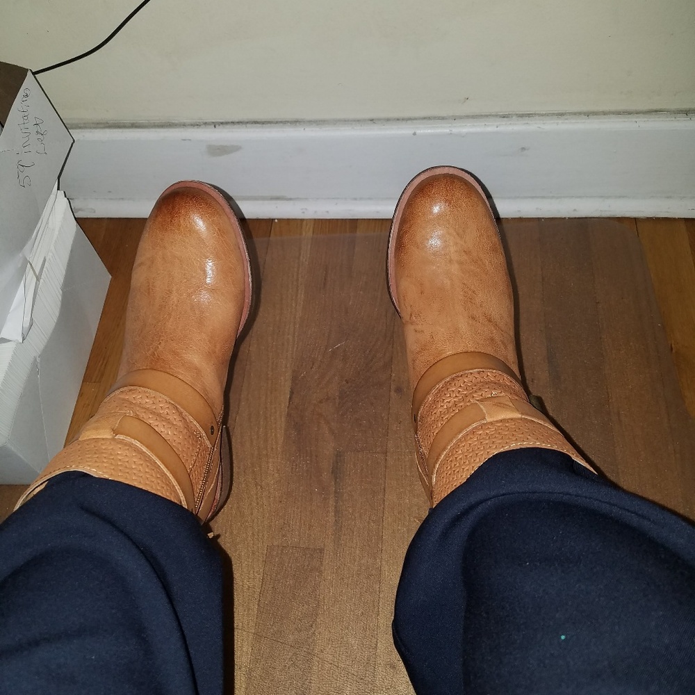 Ankle booties..SAND IS THE COLPR